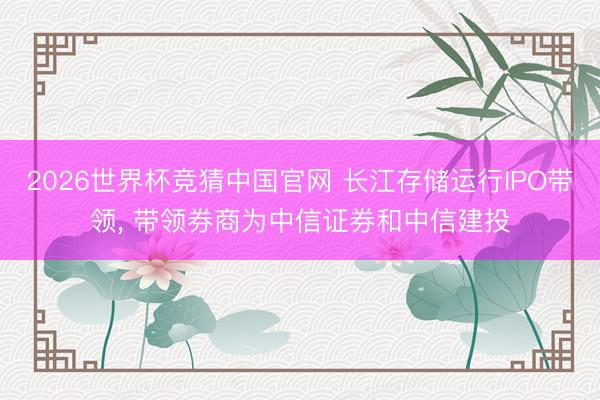 2026世界杯竞猜中国官网 长江存储运行IPO带领, 带领券商为中信证券和中信建投