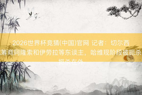 2026世界杯竞猜(中国)官网 记者：切尔西追究筹商阿隆索和伊劳拉等东谈主，哈维现阶段被扼杀在外