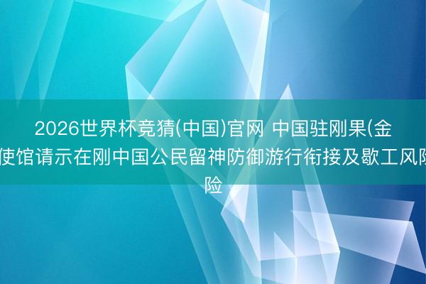 2026世界杯竞猜(中国)官网 中国驻刚果(金)使馆请示在刚中国公民留神防御游行衔接及歇工风险