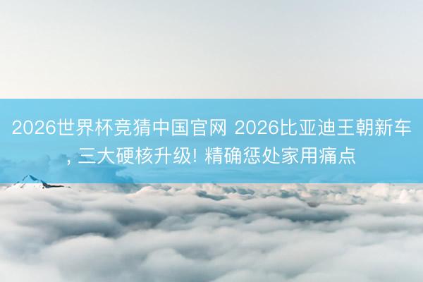 2026世界杯竞猜中国官网 2026比亚迪王朝新车, 三大硬核升级! 精确惩处家用痛点
