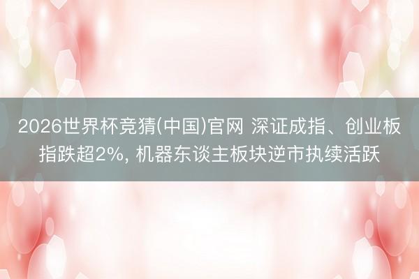 2026世界杯竞猜(中国)官网 深证成指、创业板指跌超2%， 机器东谈主板块逆市执续活跃